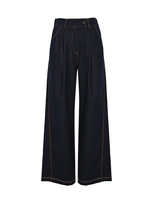 Pantalone ampio MMLSARTA in cotone stretch Blu MM Max Mara | 2616781017600003